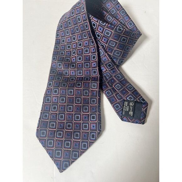 Ermenegildo Zegna Mens Neck Tie Silk Purple Blue Black - Picture 1 of 6